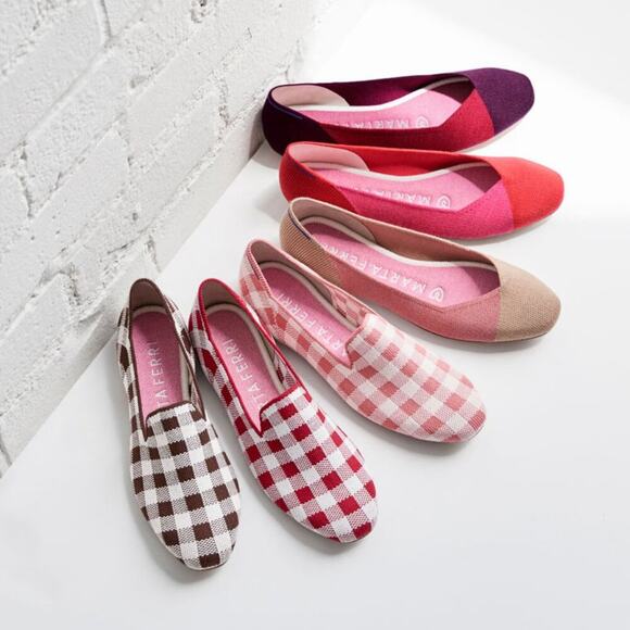 ROTHY'S x Marta Ferri merino wool flat loafers, brown checkered print, 7, NWOB - Picture 7 of 7